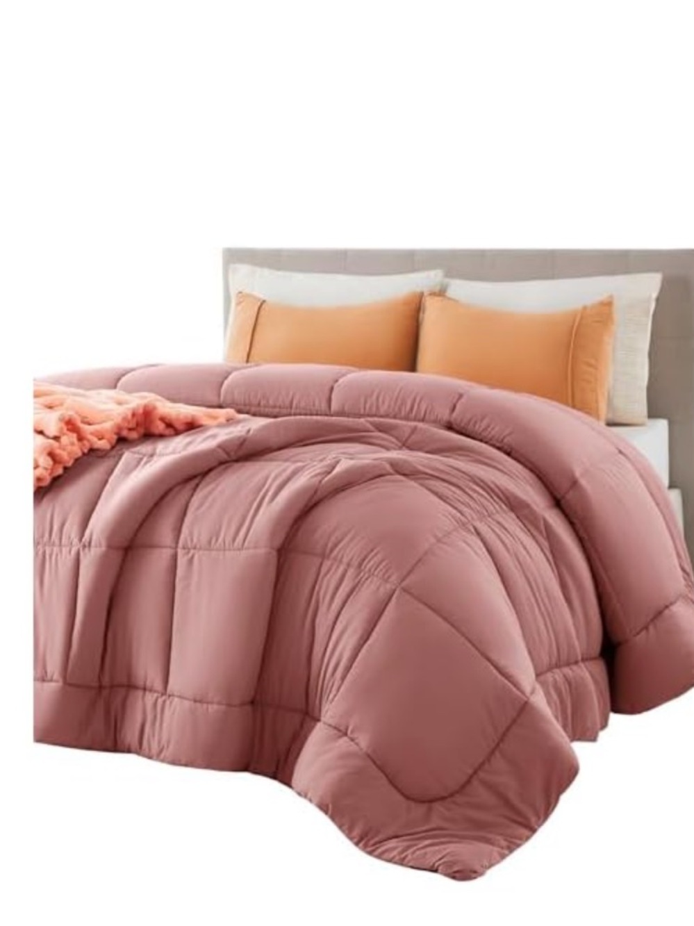 Plush Dusty Rose Comforter - Soft Microfiber Bedding
